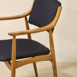 Chaise scandinave 1960 accoudoirs incurvés