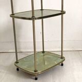 Vintage 50's brass and melamine marble imitation side table