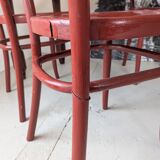 Set of 4 curved wooden bistro chairs Fischel