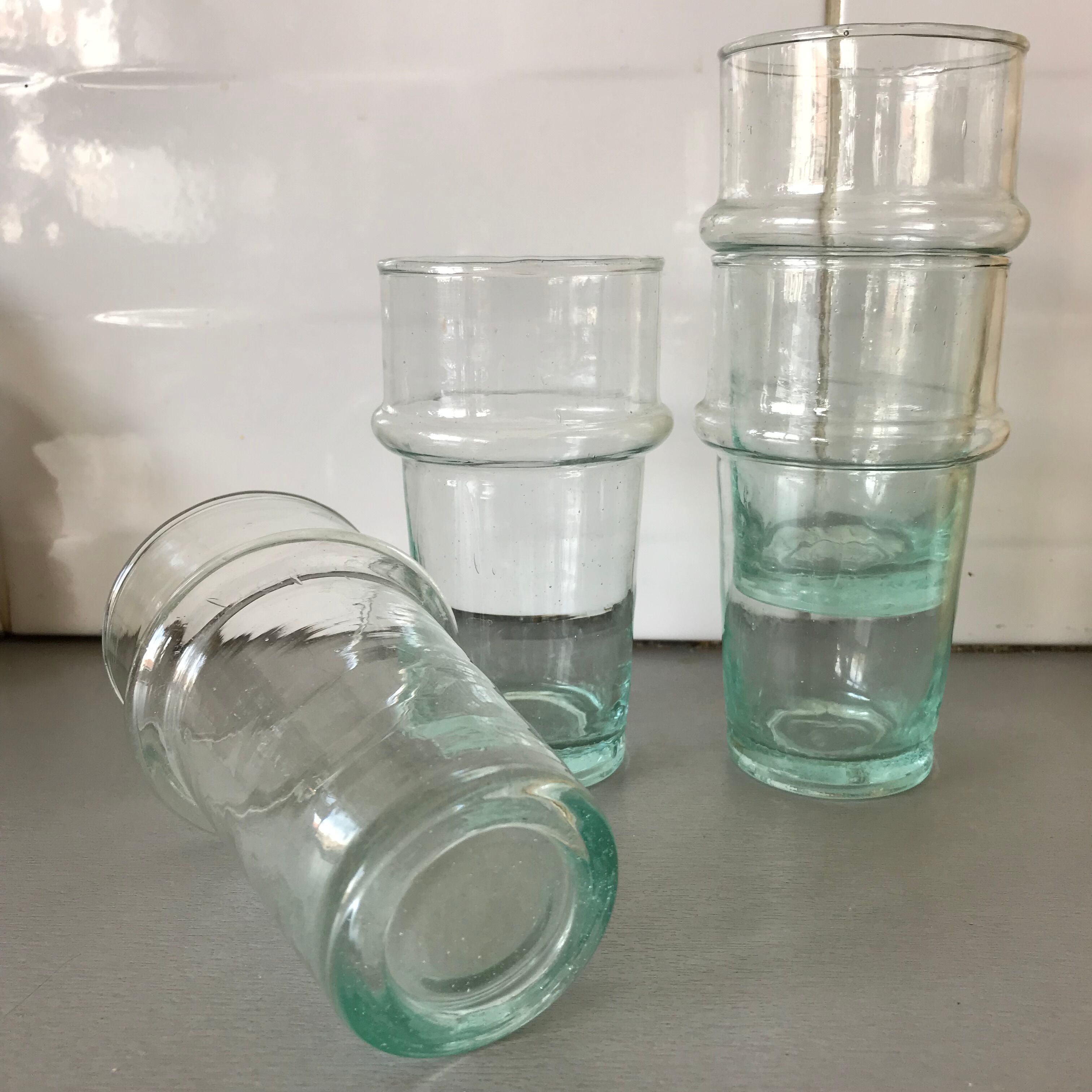 Set of 4 glasses in blown glass