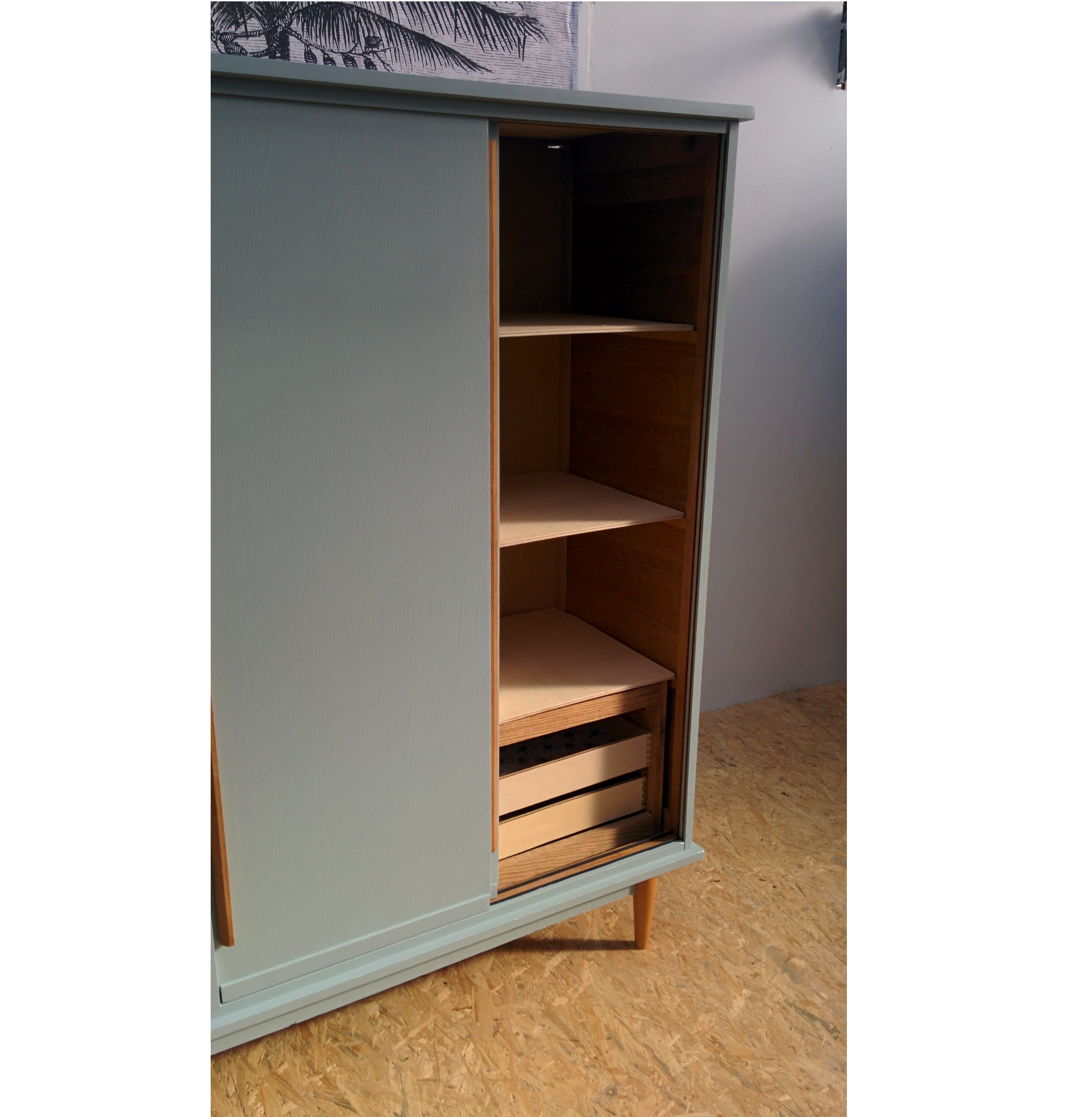 Vintage wardrobe with sliding doors