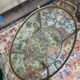 Glass and meral coffee table