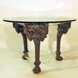 70's Design Table with 19th Century Carved Base