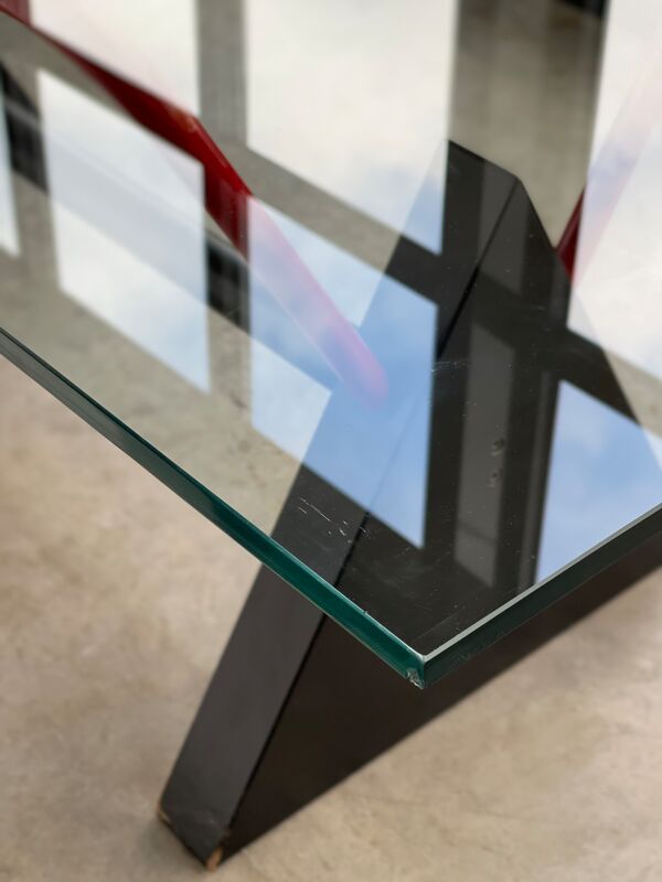 Table bureau moderniste gigante zambusi boccato X seccose Memphis 1980