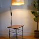 Vintage modernist reading floor lamp with table Poland 1960