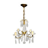 Lustre 4 lumières bronze et cristal