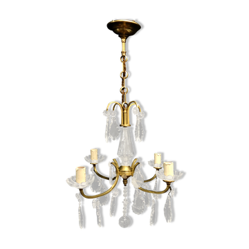 Lustre 4 lights bronze and crystal