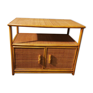 Console en rotin vintage années