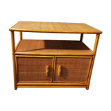 Console en rotin vintage années 70/80