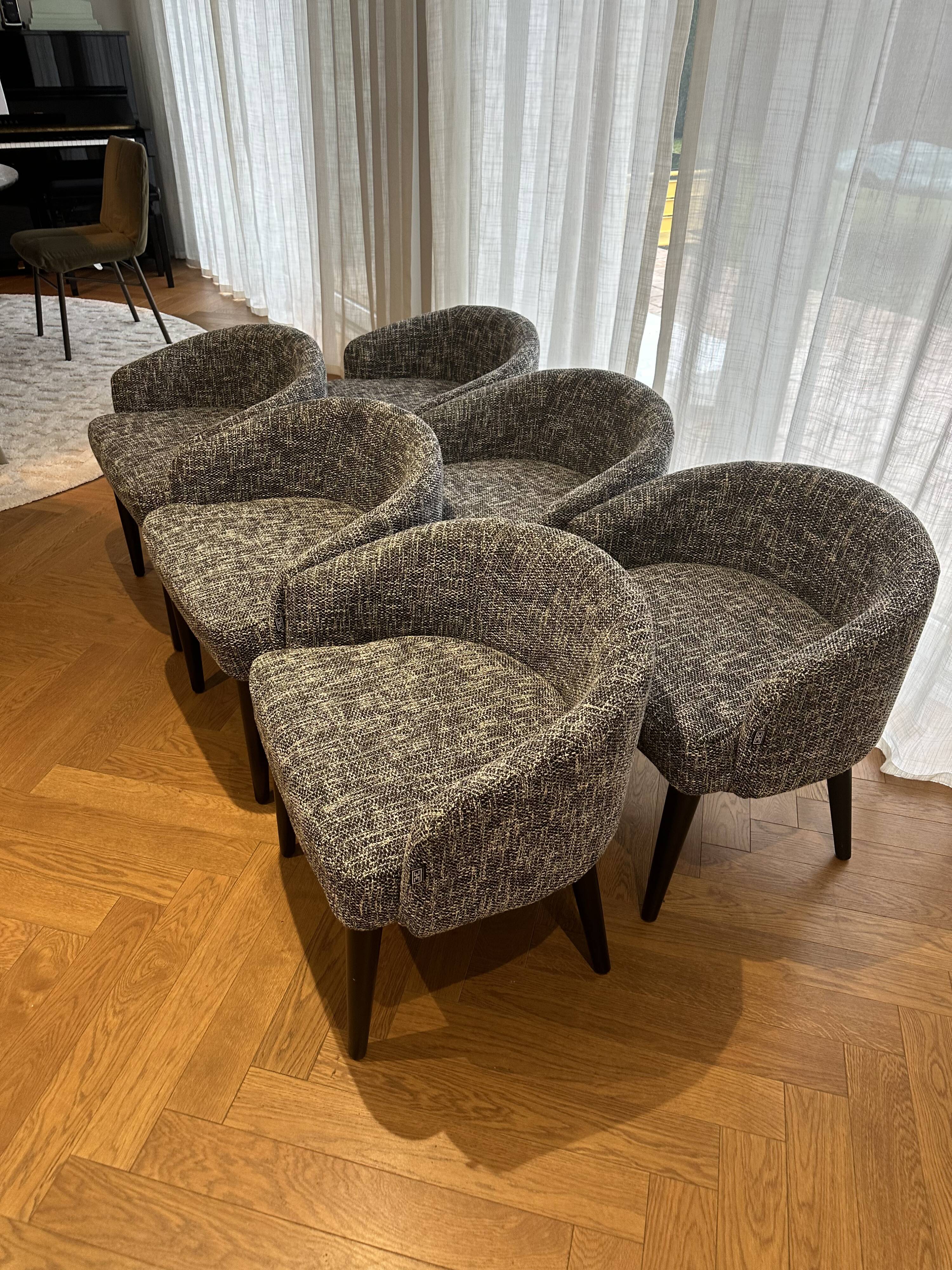 SET OF 6 CHAIRS Cambon black | Eichholtz Rizzo
