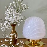 Vintage table lamp in white opaline