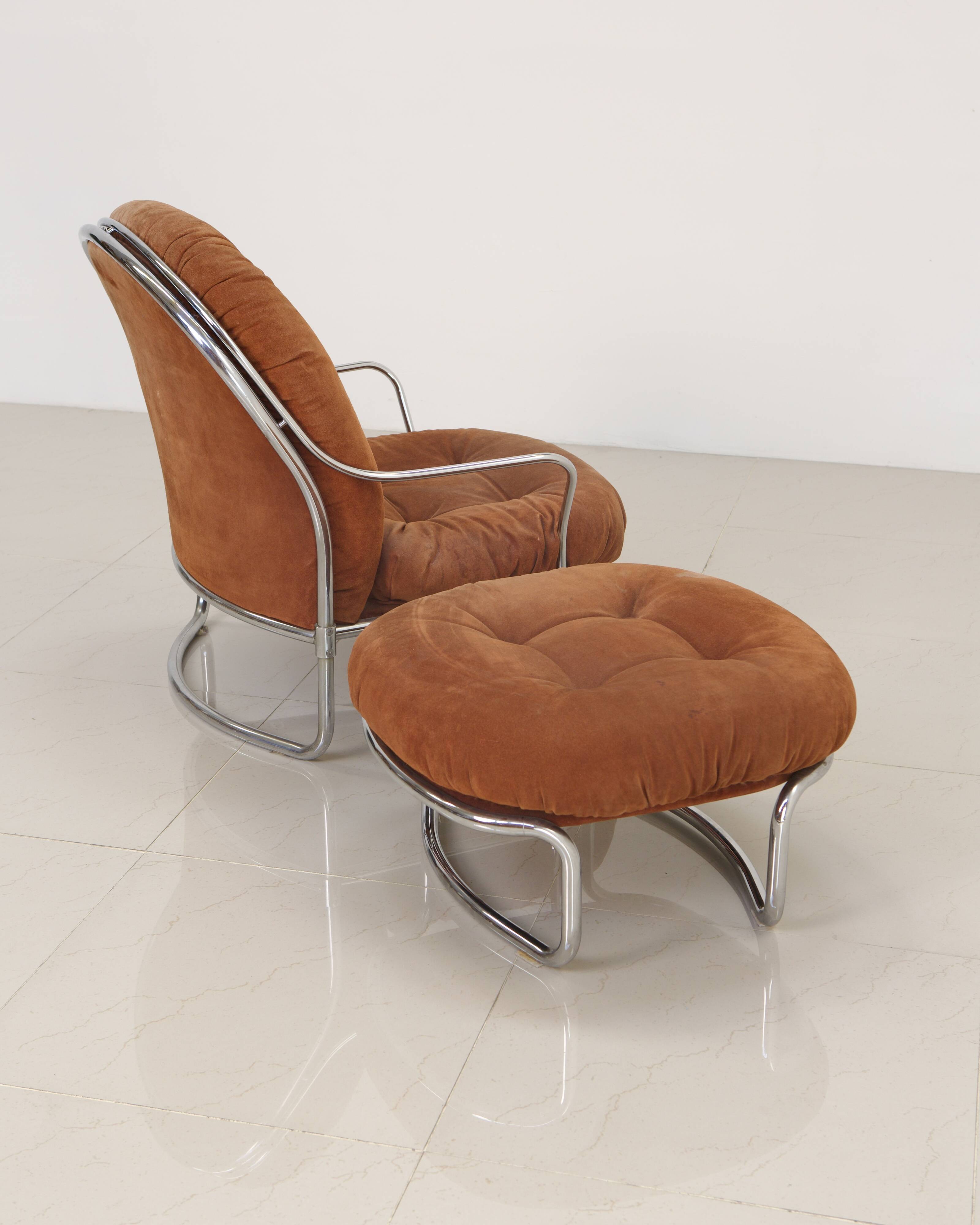 Armchair and ottoman set model 915 by Carlo De Carli for Cinova 70's