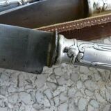 Box of 12 silver-plated art nouveau knives with steel blades