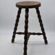 Vintage turned wood stool / plant stand / side table