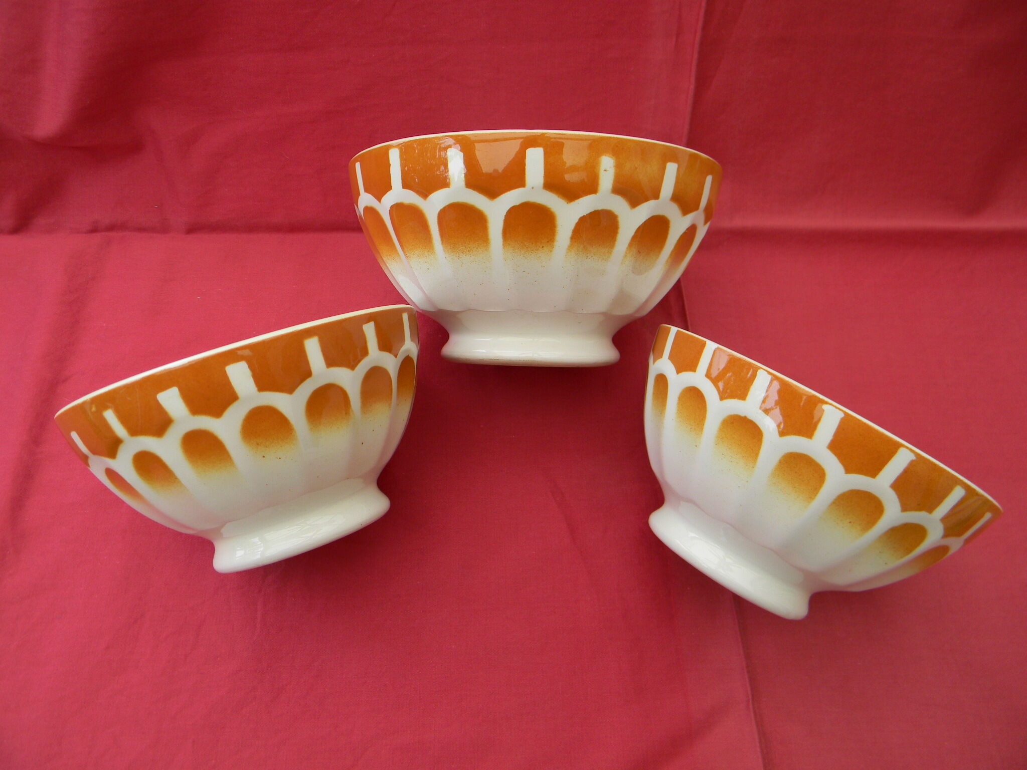 Lot de 3 bols vintage en faïence