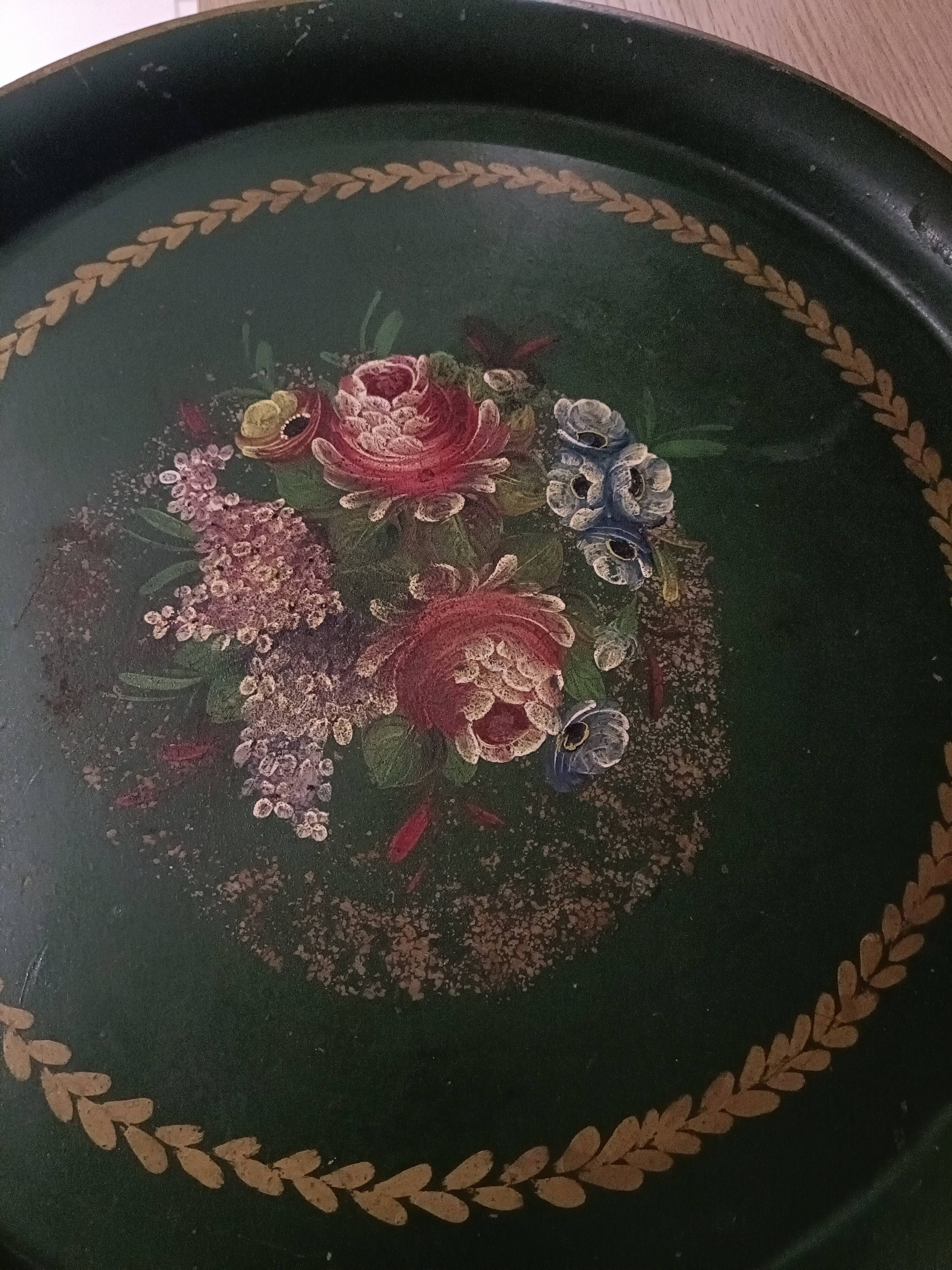 Napoleon III painted sheet metal tray