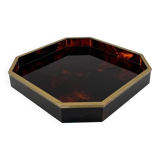Hollywood regency octagonal tray, Italy 1970s