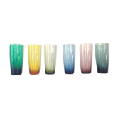 Suite of six colored glasses