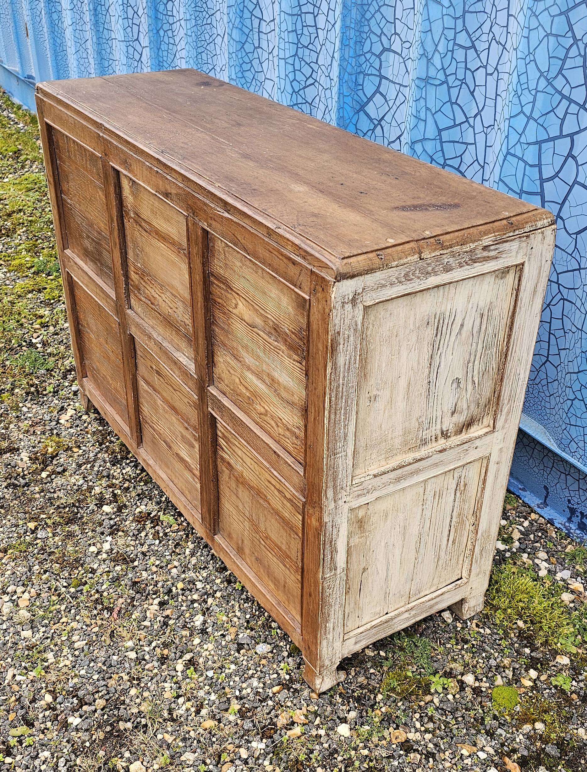 Vintage glass-fronted teak sideboard