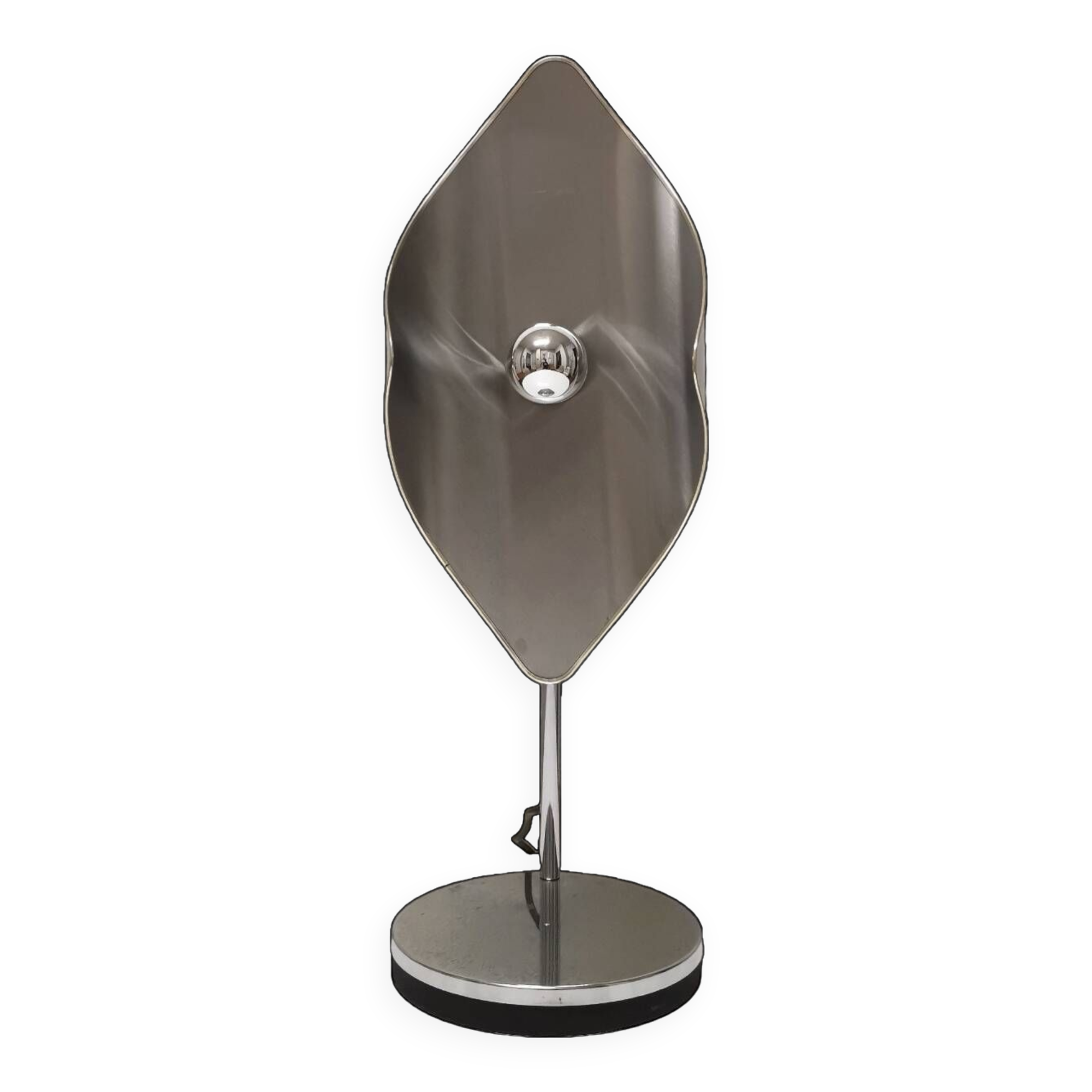 Table lamp, stainless steel and chrome-plated metal, Reggiani, 1970