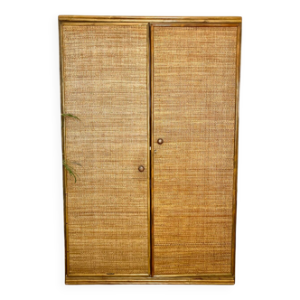 Cane and bamboo wardrobe