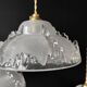 Ensemble de 3 suspensions Art deco Ezan en verre moulé givré