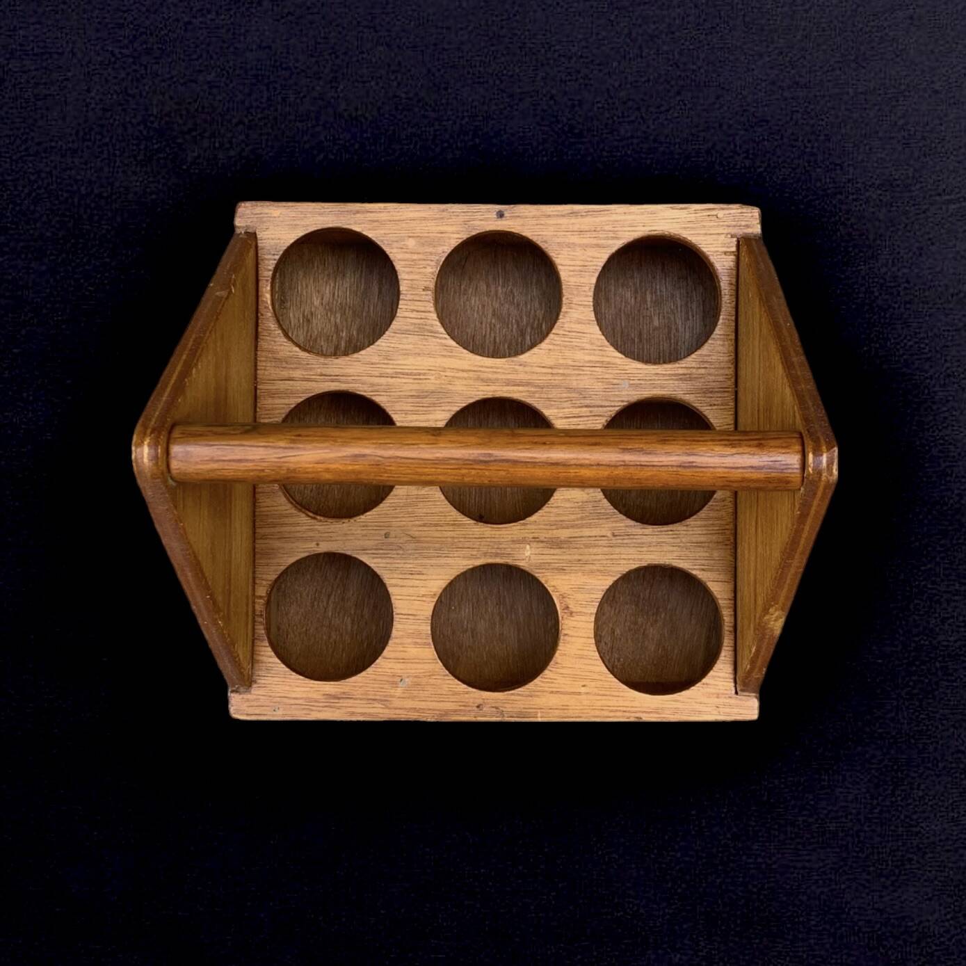 Vintage wooden glass holder