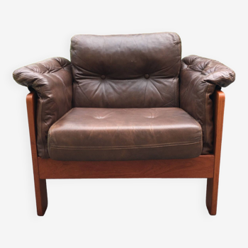 Scandinavian leather armchair Niels Eilersen year 70