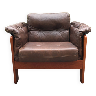 Scandinavian leather armchair Niels Eilersen year 70