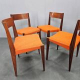 Set of Four Rare Teak PIA Chairs by Poul Cadovius, Girsberger, Denmark, 1960s
