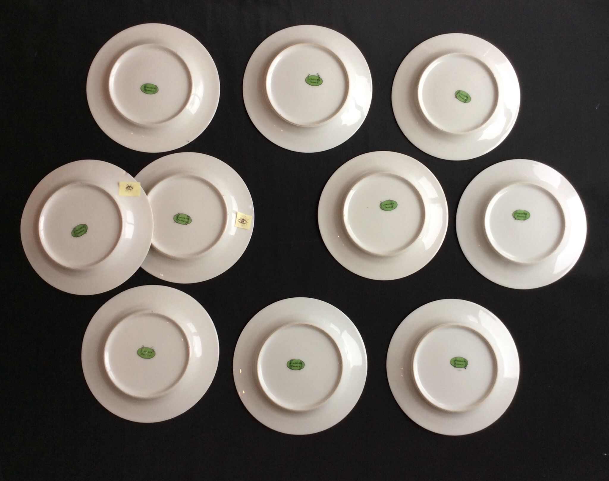 Old dessert plates, mignardises, Limoges porcelain
