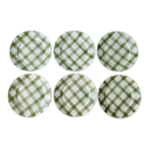 6 flat plates Moulin des Loups tablecloth model, 23 cm