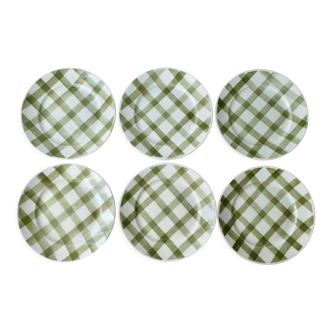 6 assiettes plates Moulin des Loups modèle nappe, 23 cm