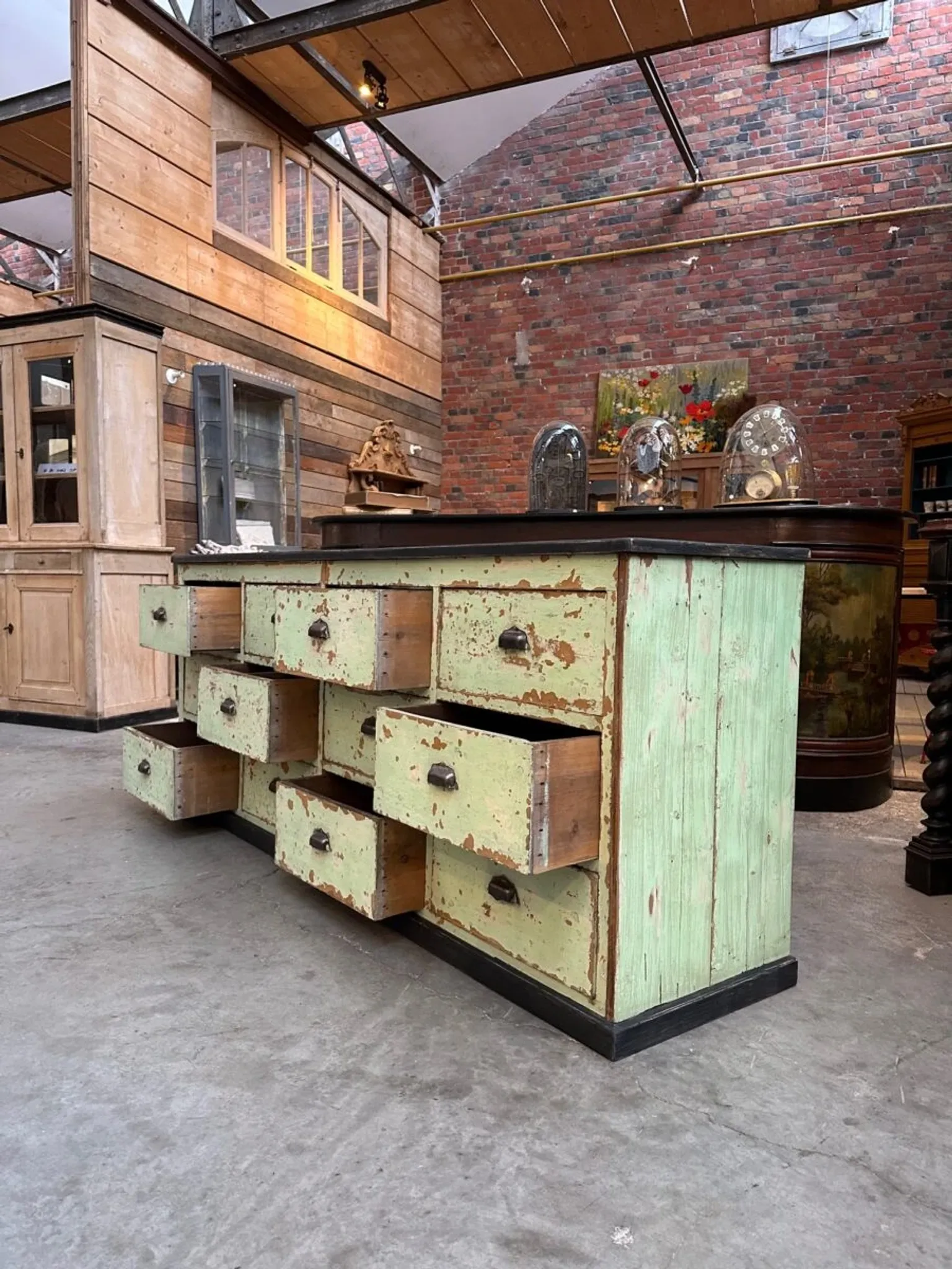 Workshop furniture from the early 20th century.