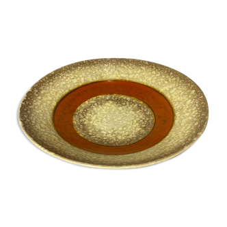 Danish vintage fruit bowl beige colored with retro orange circle | handmade ceramic pottery