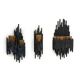 3 Brutalist wall sconces in steel and glass