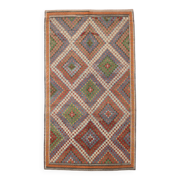 Blue & Green Tribal Vintage Kilim Rug, 177x314Cm