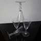 Set of 4 vintage engraved crystal port glasses 20th century