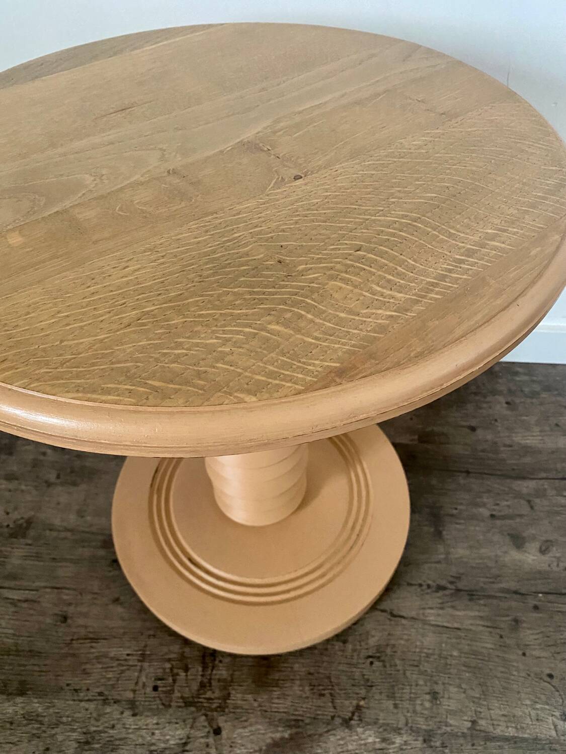 Terracotta Nude Spiral Turned Wood Side Table