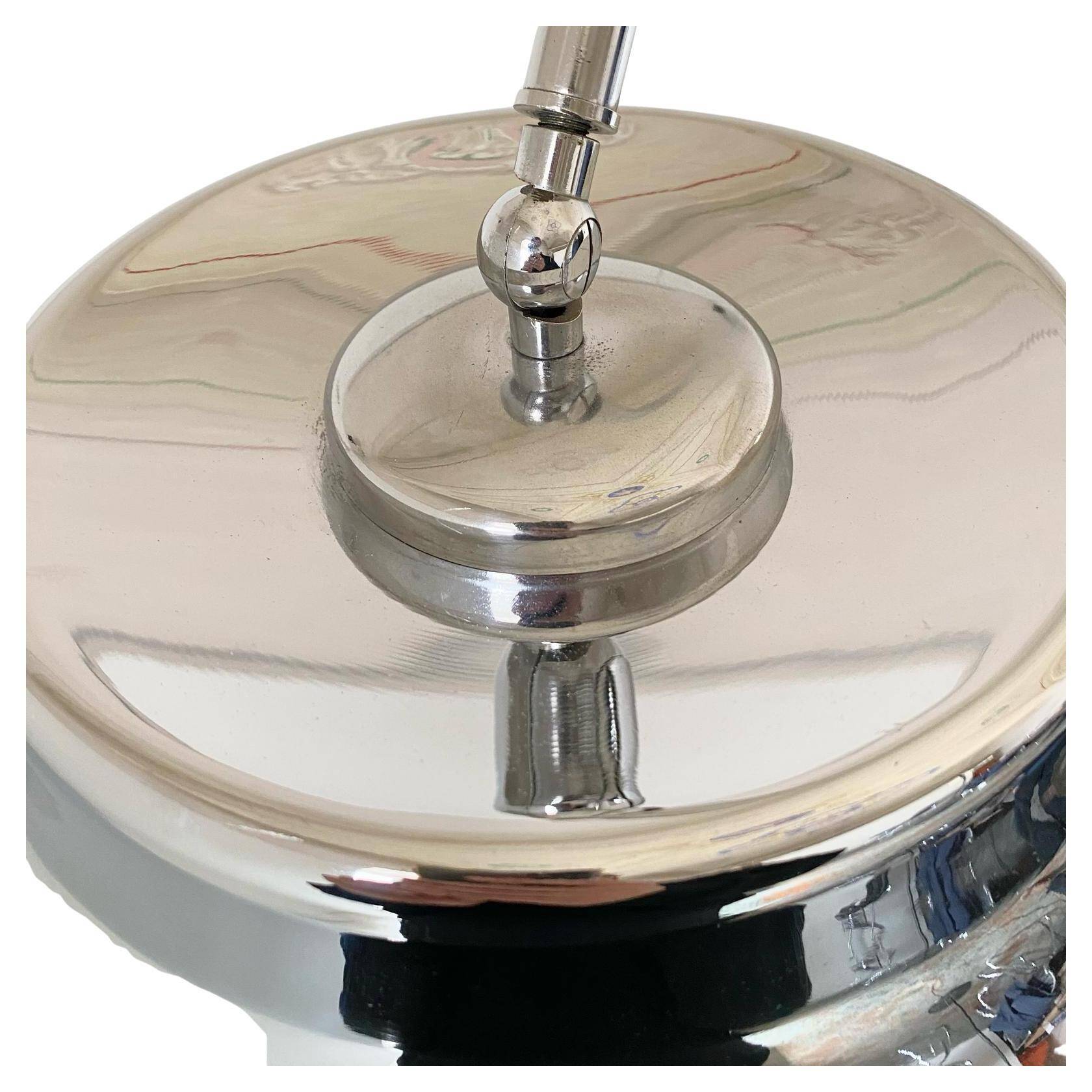 Flexible chromed arc floor lamp with Carrara marble base, Italy 1960s