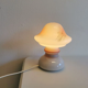 Table lamp in white opaline glass with coloured decorations