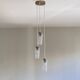 Lustre suspension cascade 3 antique glass tulips staircase