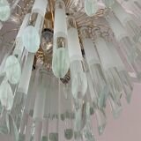 Vintage italian brass and glass chandelier, 1970s