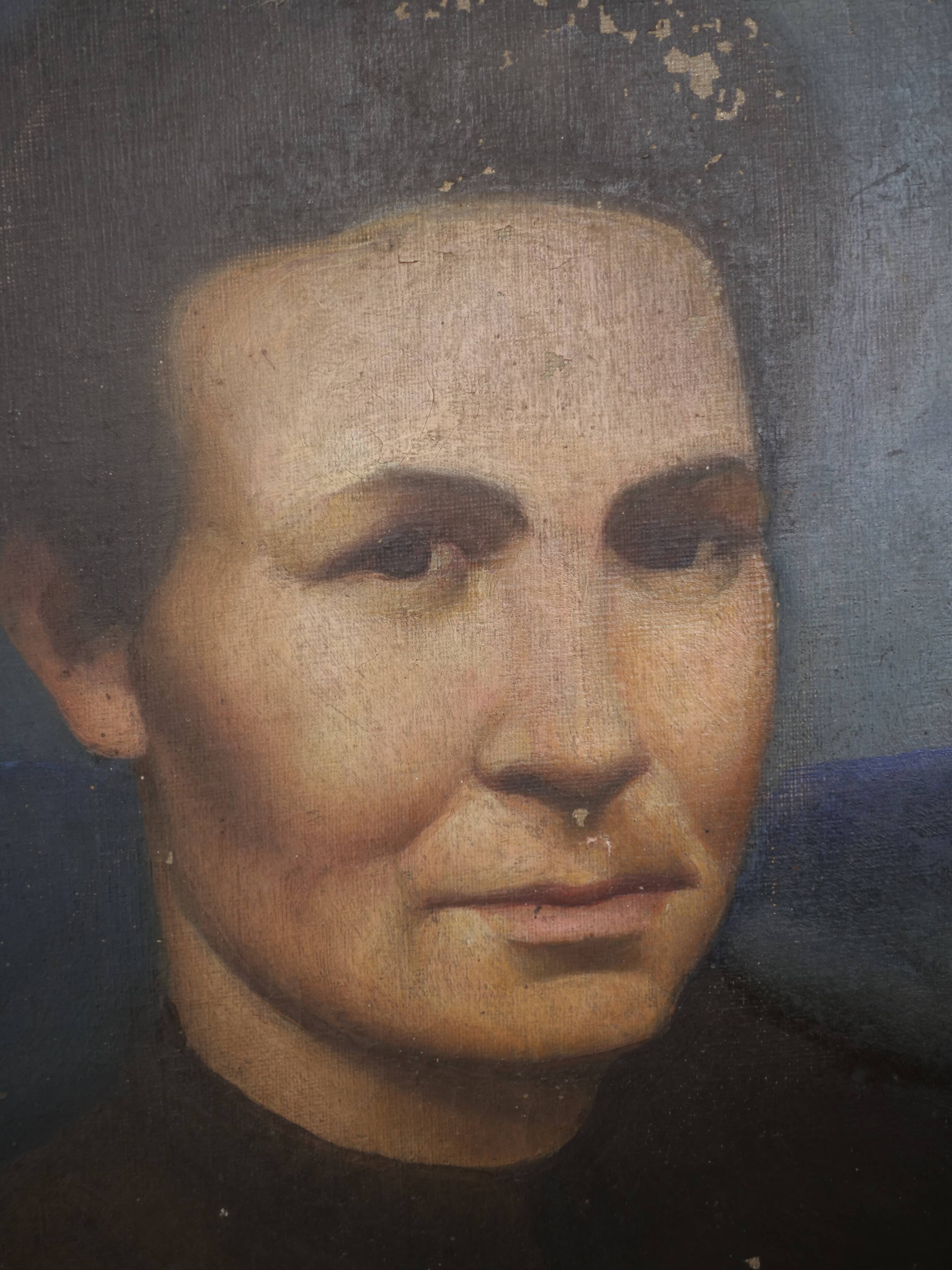 Portrait Oil on canvas Modern spirit signed Magisson 1930