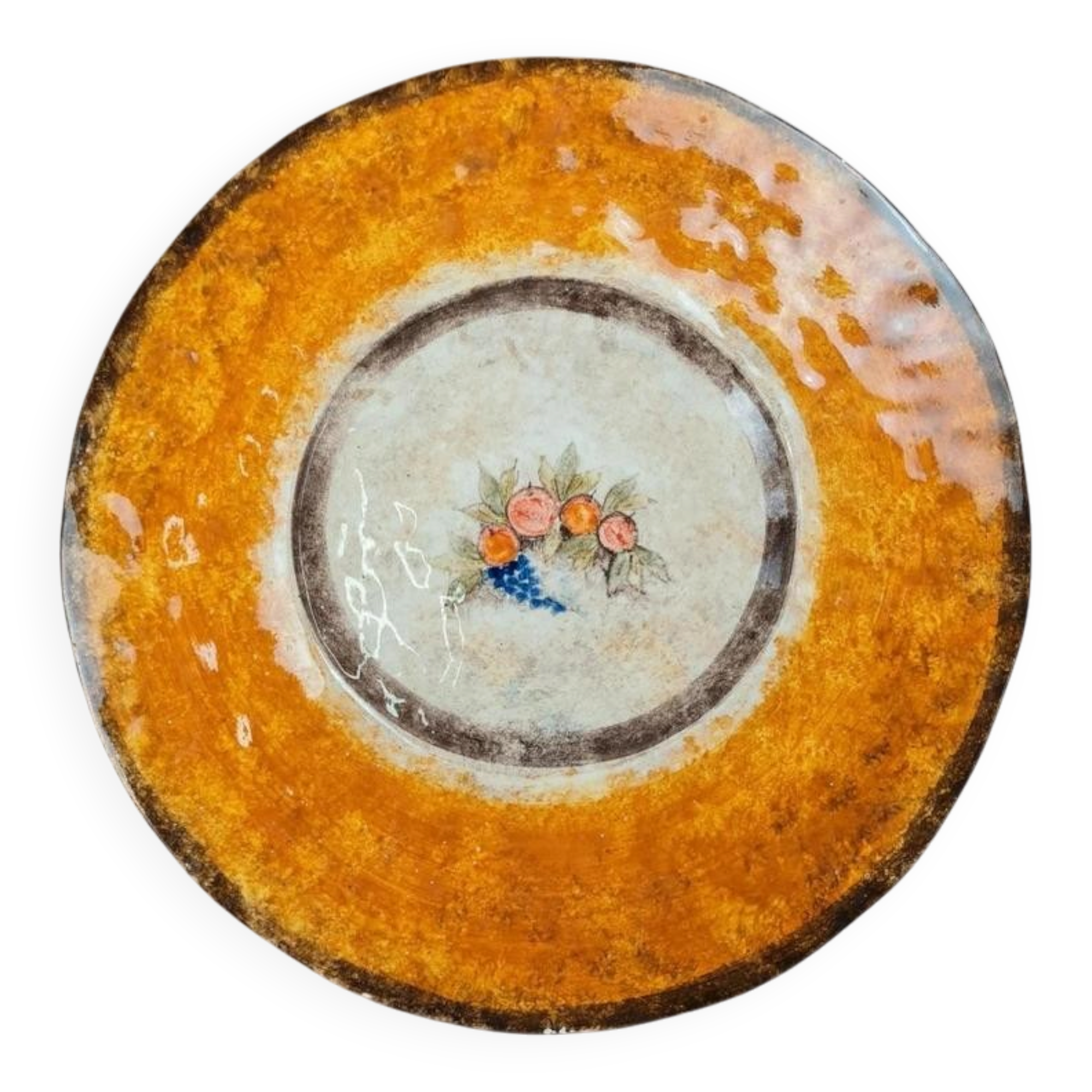 Old plate in Italian faience – Gubbio – C.a.f.f.