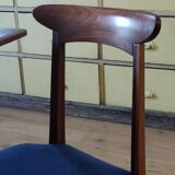 1960s Italian teak chairs in blue
