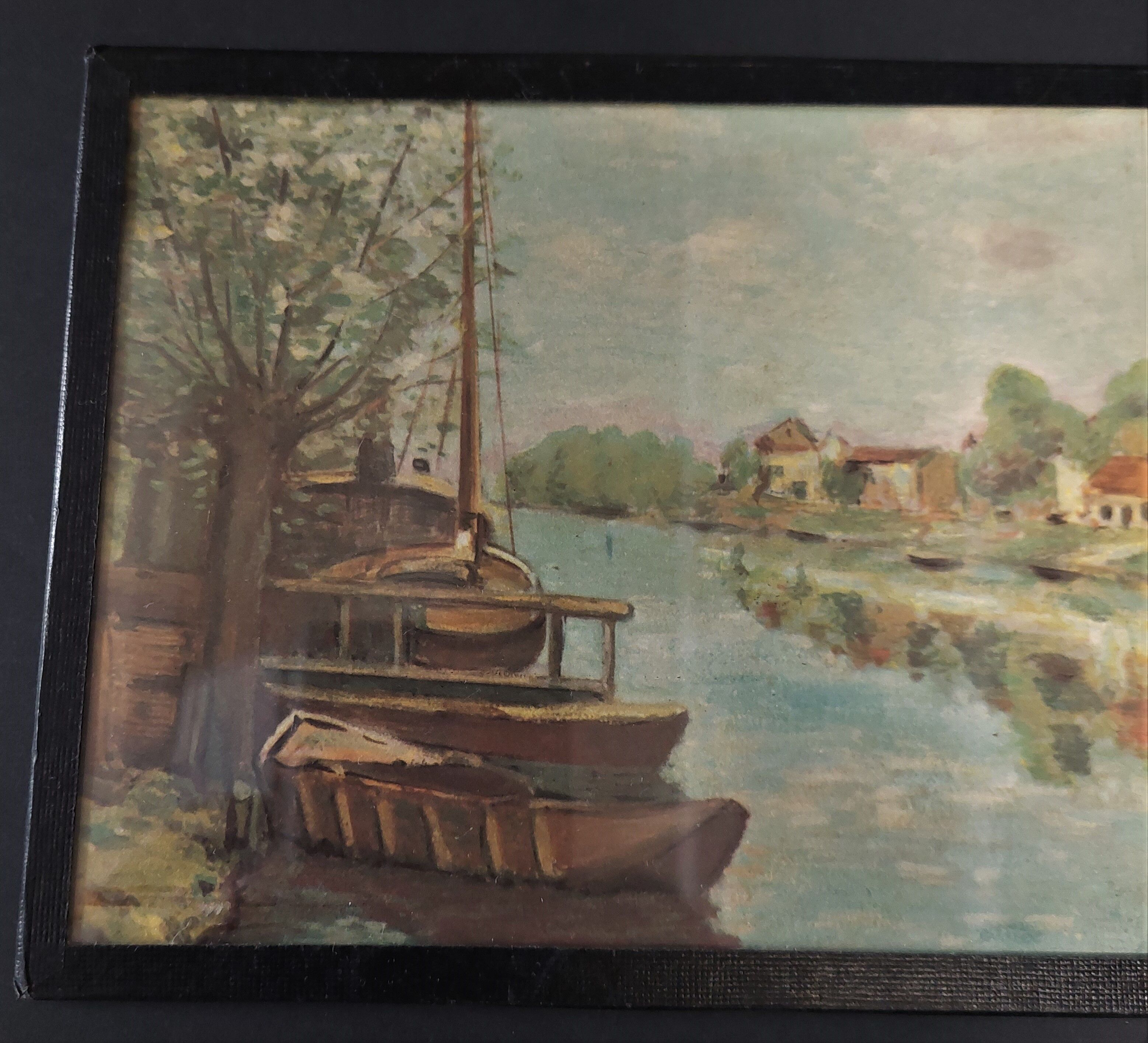 Illustration boats and river