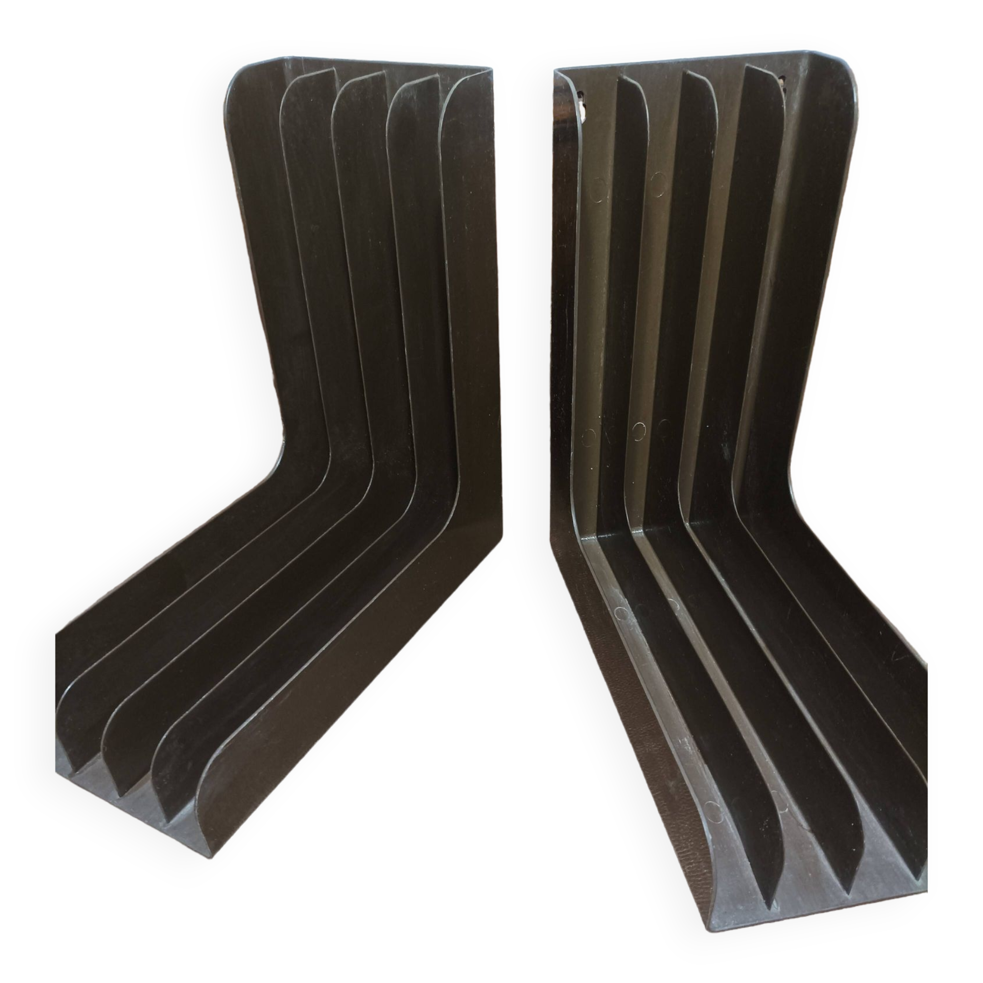 Vintage brown plastic record holder