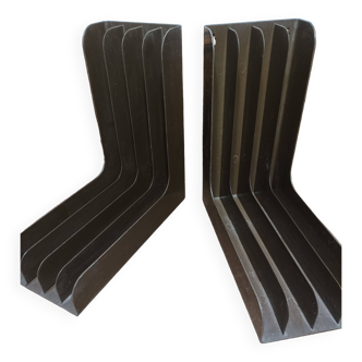 Vintage brown plastic record holder