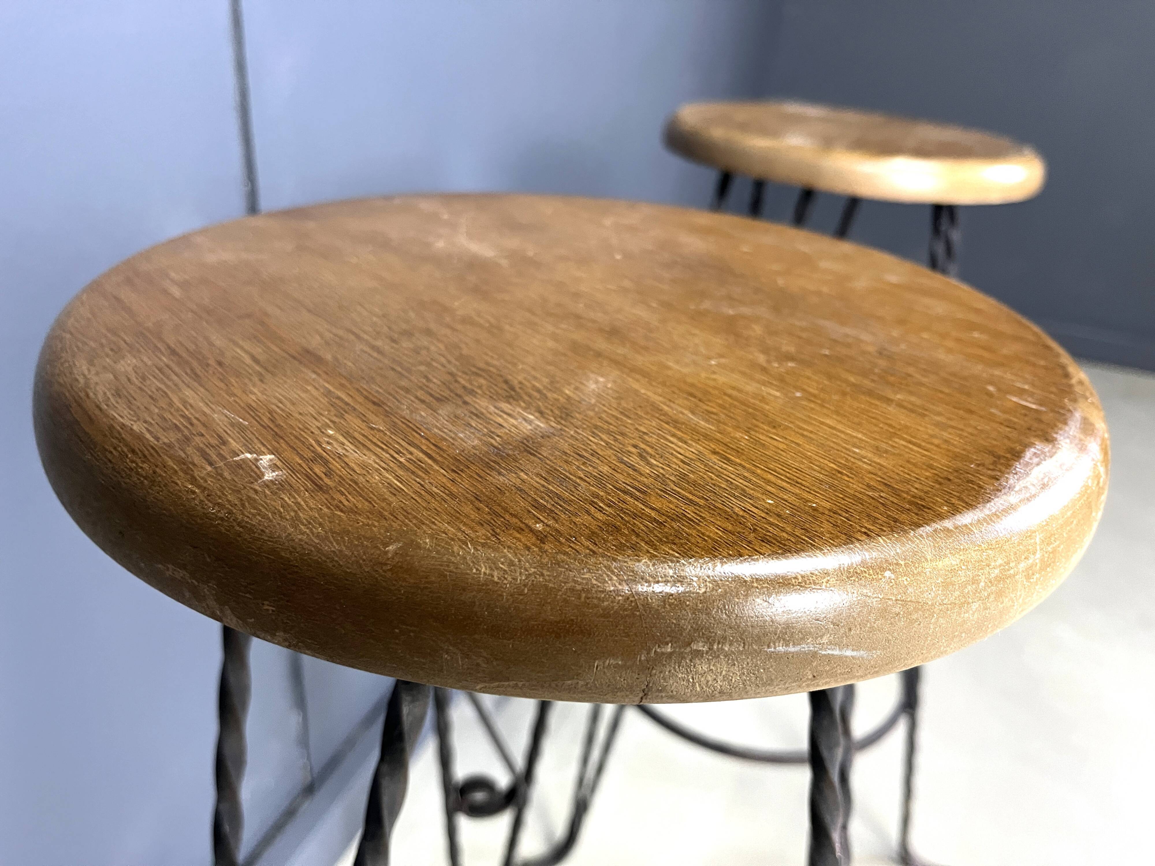 Vintage french wrought iron bar stools, 1960s - set of 4